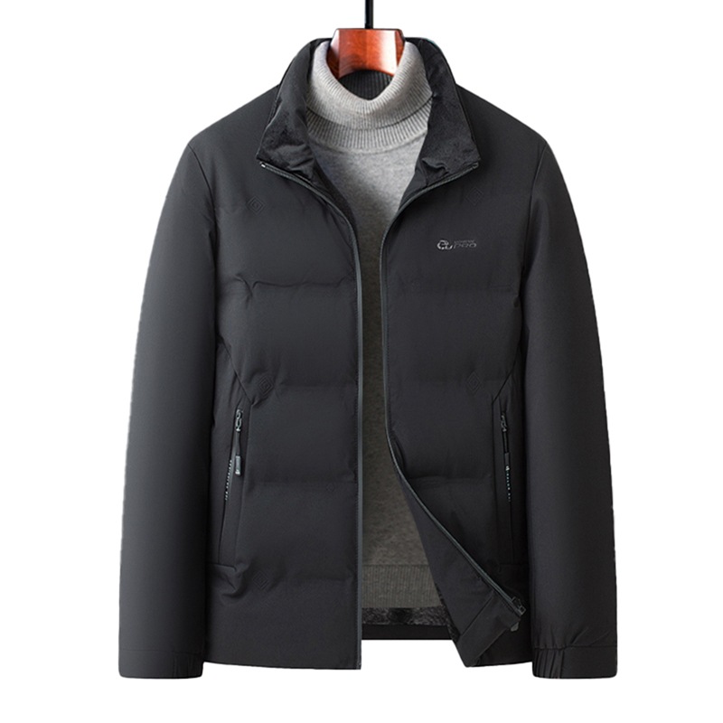 기모를 두툼하게 덧댄 남성 겨울 패딩 점퍼 추위 보온 중노년 아빠복 반기장 점퍼