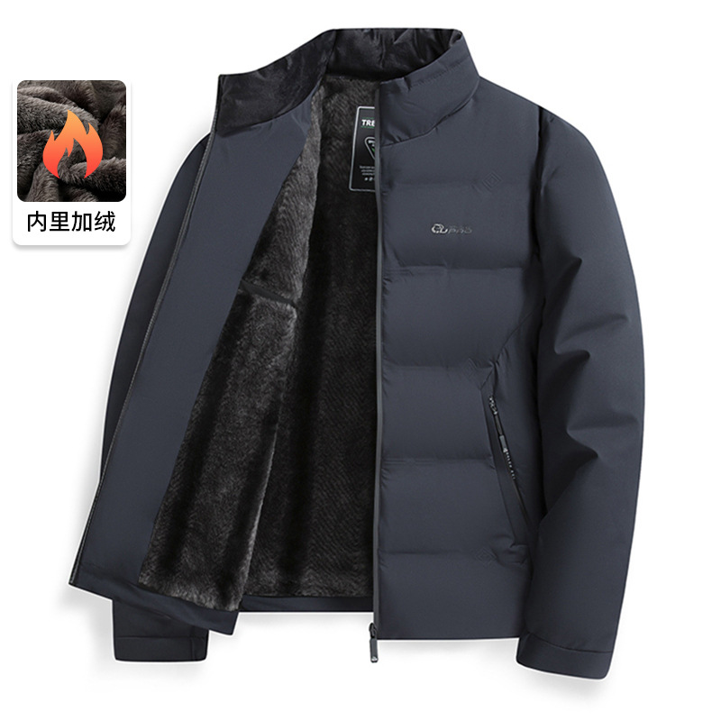 기모를 두툼하게 덧댄 남성 겨울 패딩 점퍼 추위 보온 중노년 아빠복 반기장 점퍼