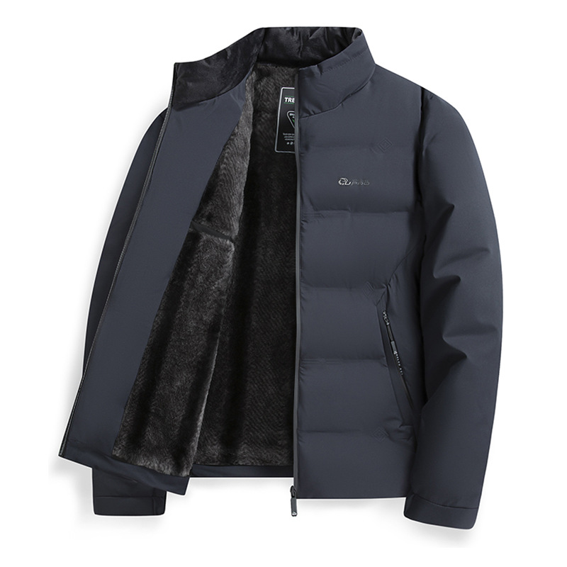 기모를 두툼하게 덧댄 남성 겨울 패딩 점퍼 추위 보온 중노년 아빠복 반기장 점퍼