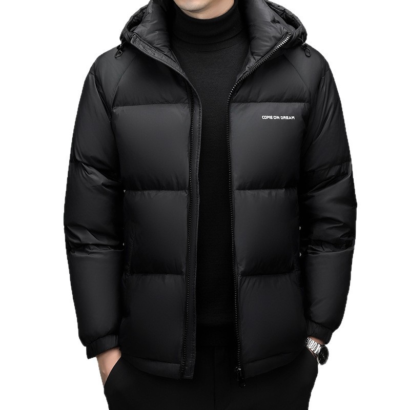 90 화이트 오리털 남성 패딩 2025 겨울 신상 포워드 빵점퍼 후드 반코트