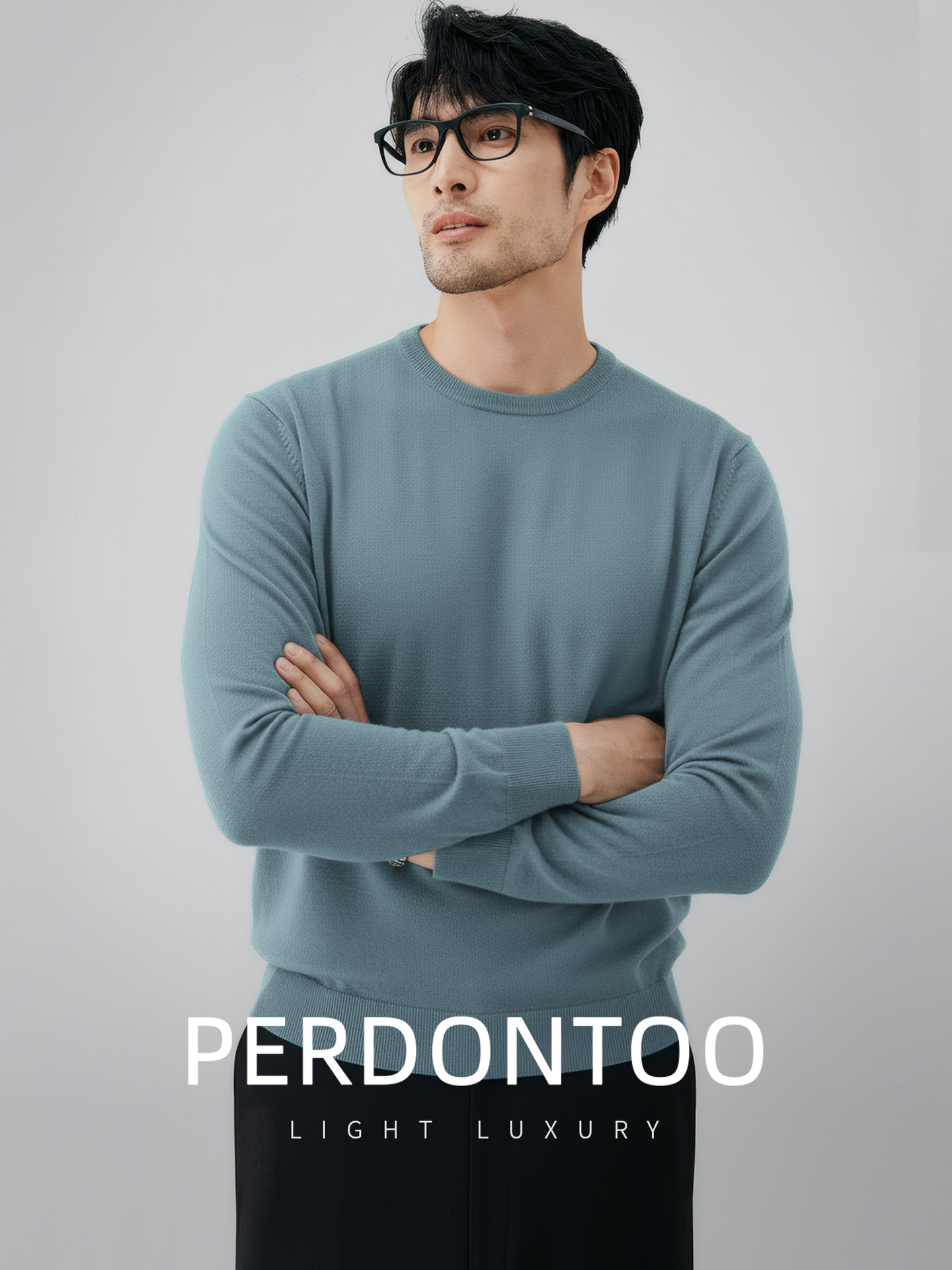 쫀득쫀득한 양털 모달 가을 겨울 보온 스웨터 남성용 올드 머니 라운드 니트