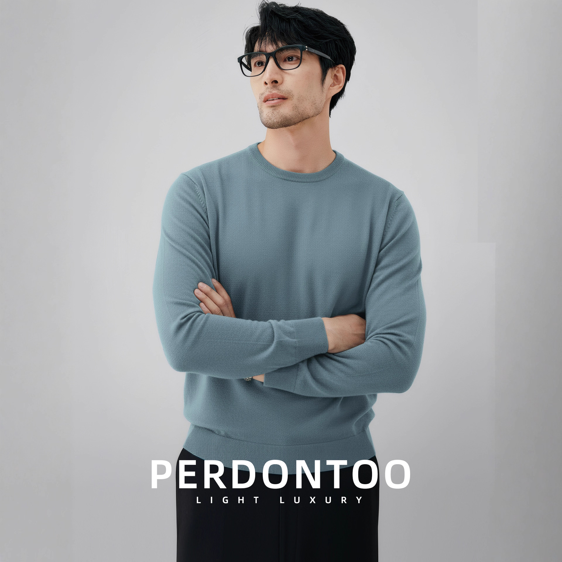 쫀득쫀득한 양털 모달 가을 겨울 보온 스웨터 남성용 올드 머니 라운드 니트