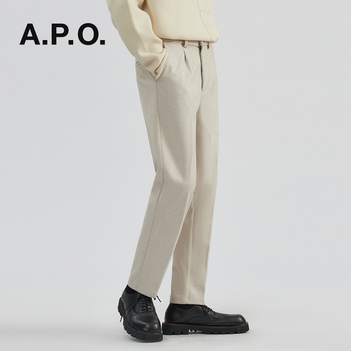 트위드 바지 남자 통 슬랙스 남자 바지 가을 겨울 긴 바지 캐주얼 바지 한국판 트렌드 풀 코디 긴 정장 바지 남자