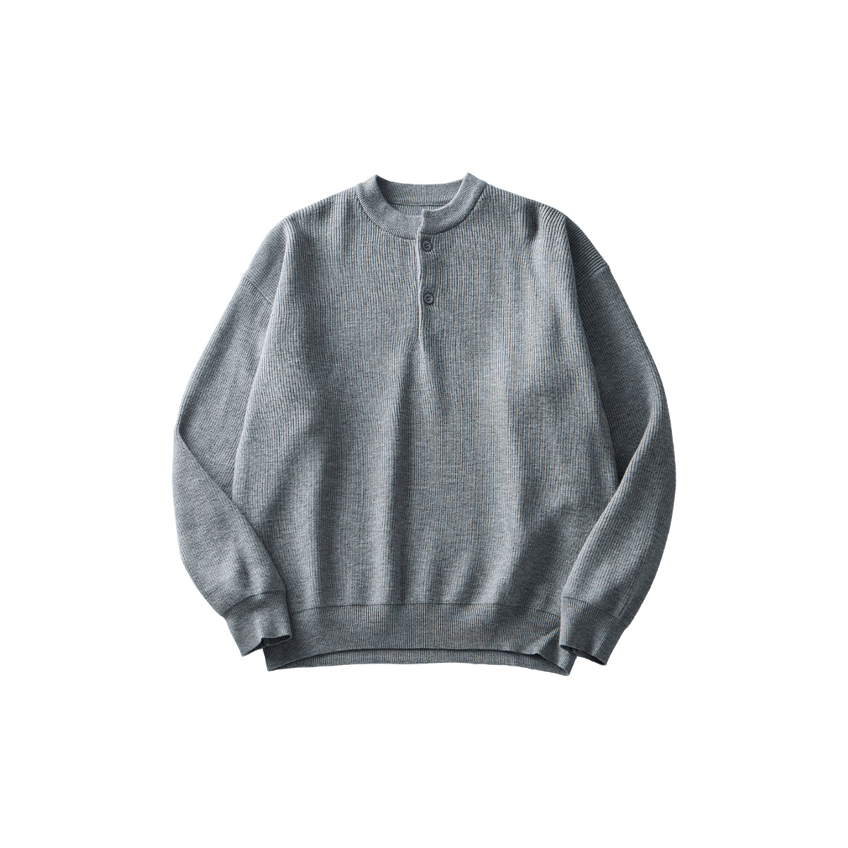 남성복 가을 겨울 반오픈 니트 남성패션 고급스러움의 루즈핏 니트 긴팔 이너