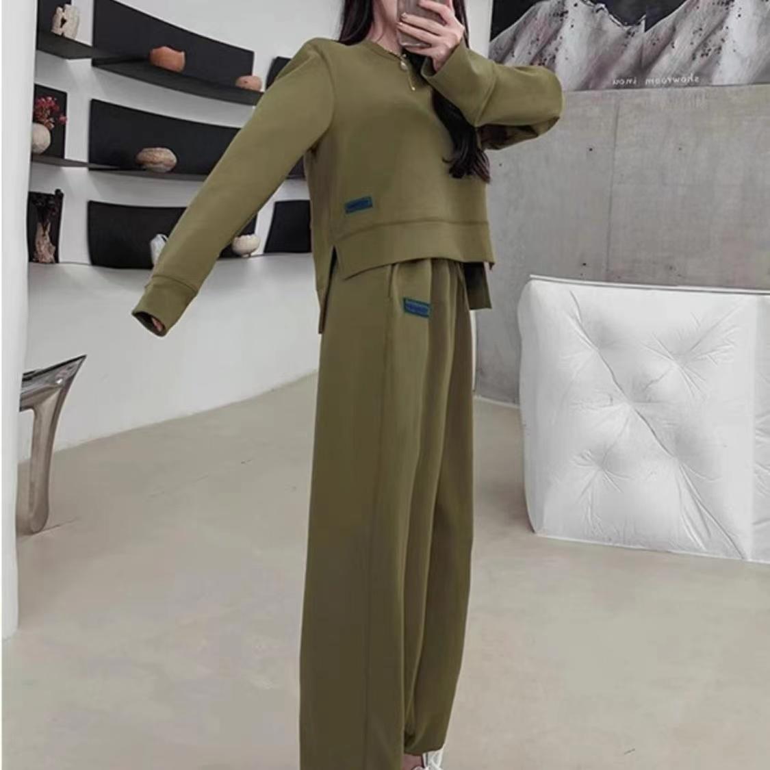 라지 사이즈 편한 레포츠 세트가을겨울 맨투맨 투피스녀