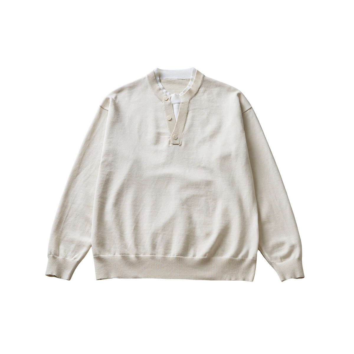 남성복 패치 스웨터 두 벌 남성 가을 겨울 고급감 루즈핏 롱 슬리브 니트 이너에 이너