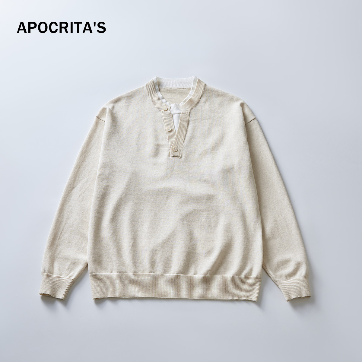 남성복 패치 스웨터 두 벌 남성 가을 겨울 고급감 루즈핏 롱 슬리브 니트 이너에 이너