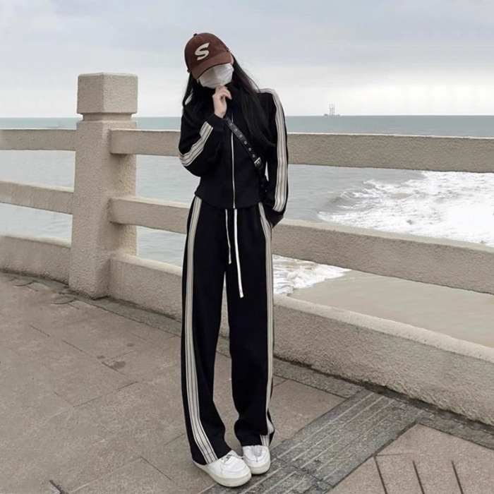 트렌디한 트레이닝 세트 여성 아우터 캐주얼 투피스