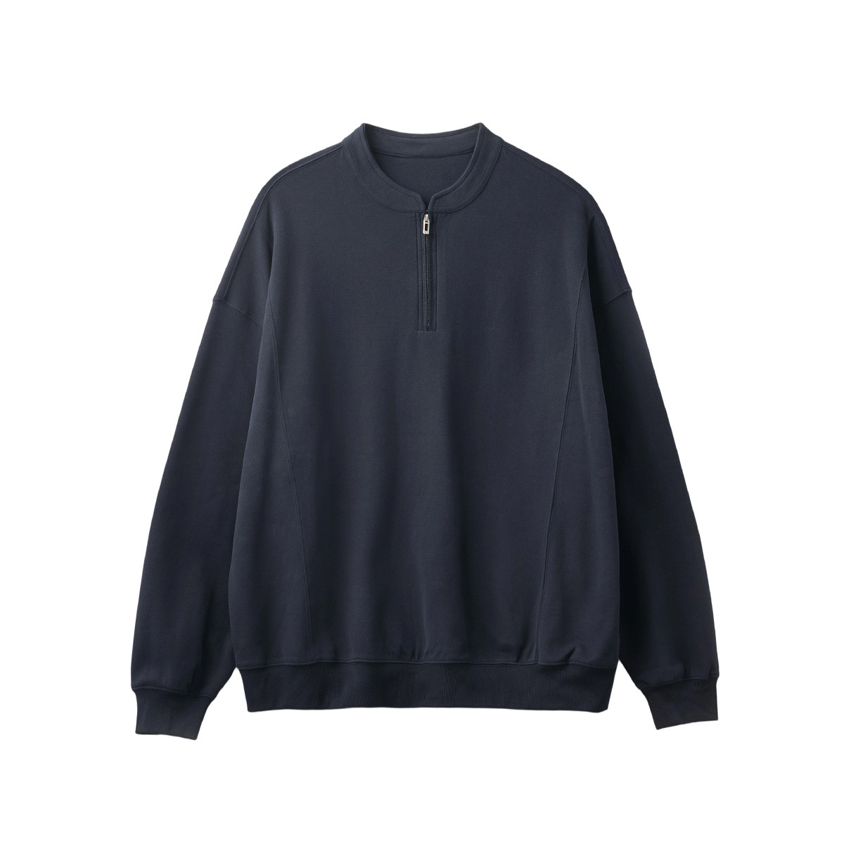 남성복 반집업 맨투맨 남성 가을 루즈한 차이나 브러싱 솔리드 이너 롱 슬리브 티셔츠