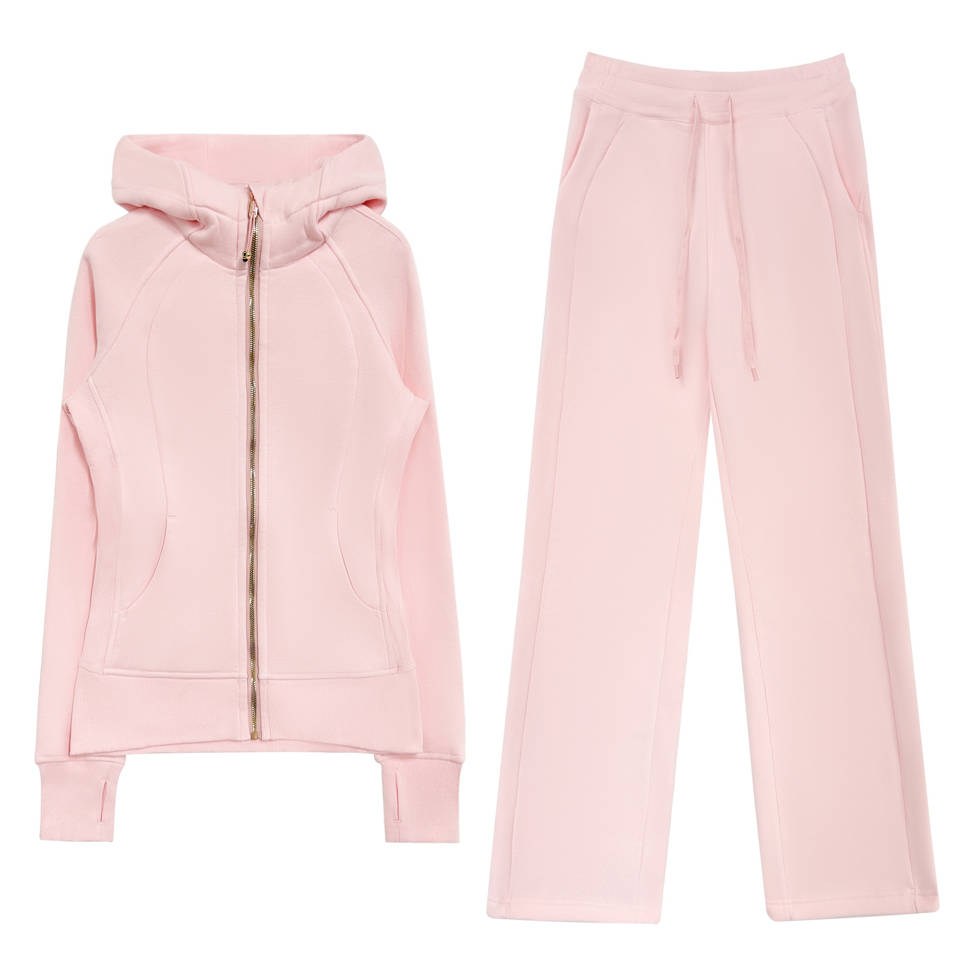 룰루달링 기모 맨투맨 세트 여성 아우터 하이와이드 팬츠