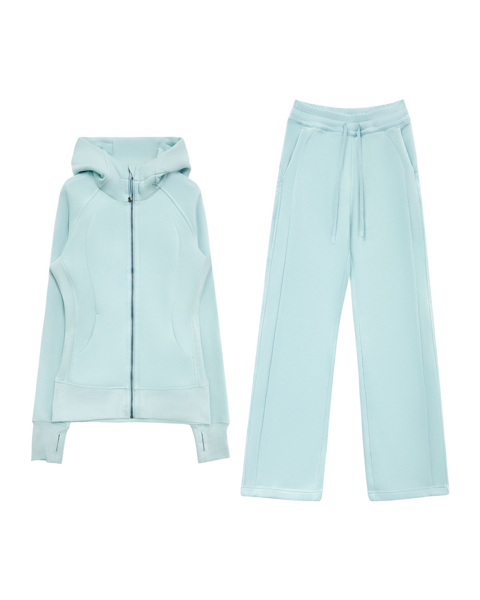 룰루달링 기모 맨투맨 세트 여성 아우터 하이와이드 팬츠