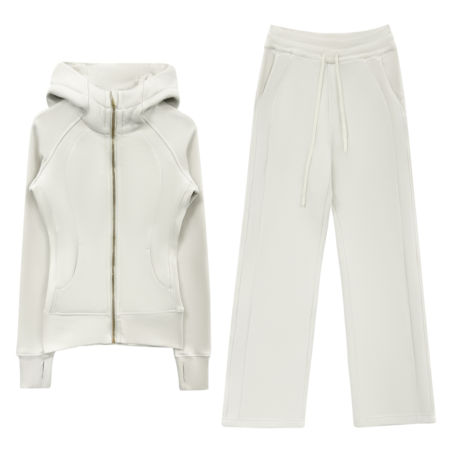 룰루달링 기모 맨투맨 세트 여성 아우터 하이와이드 팬츠