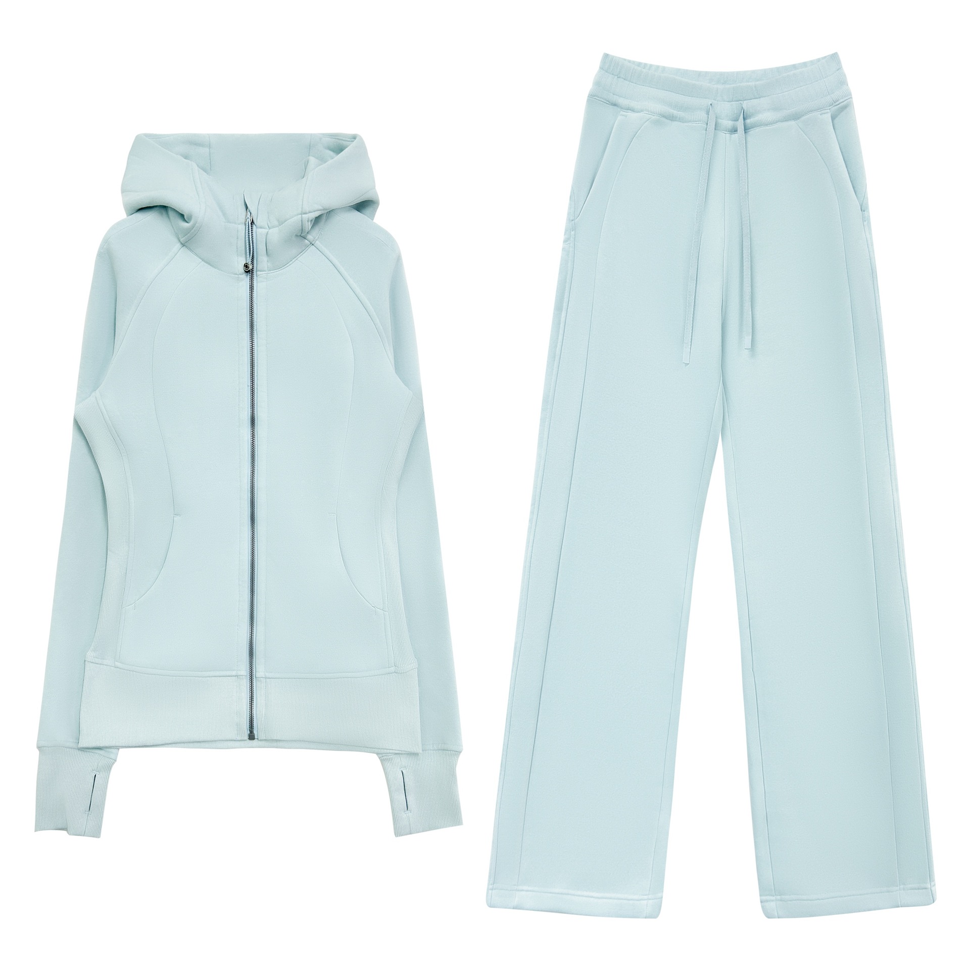 룰루달링 기모 맨투맨 세트 여성 아우터 하이와이드 팬츠