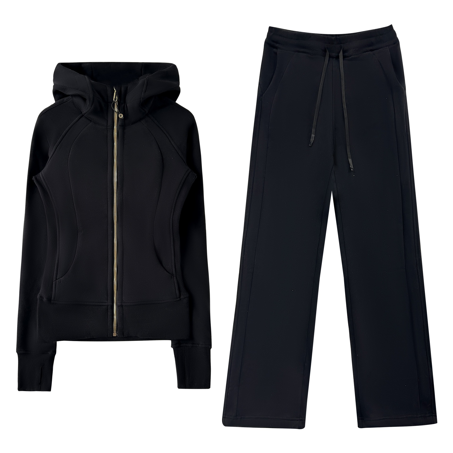 룰루달링 기모 맨투맨 세트 여성 아우터 하이와이드 팬츠