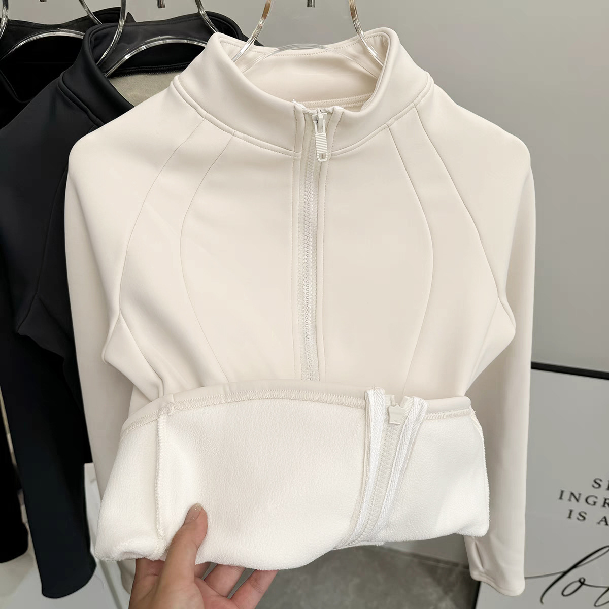 트레이닝복 여성 스탠딩 칼라 요가복 상의 헬스복