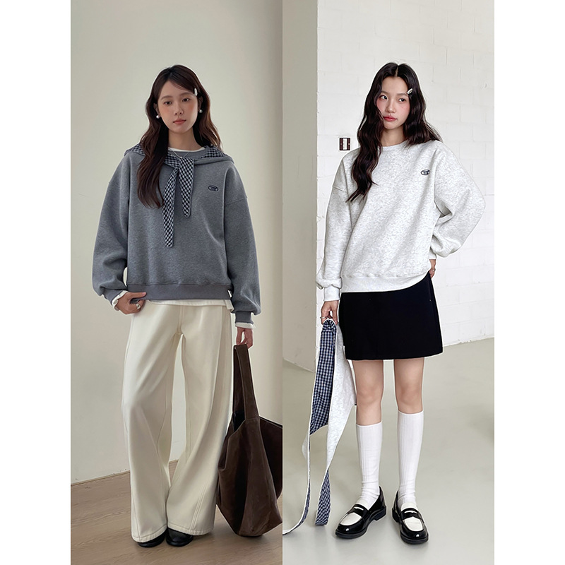 한인 기모 맨투맨 겨울 탑