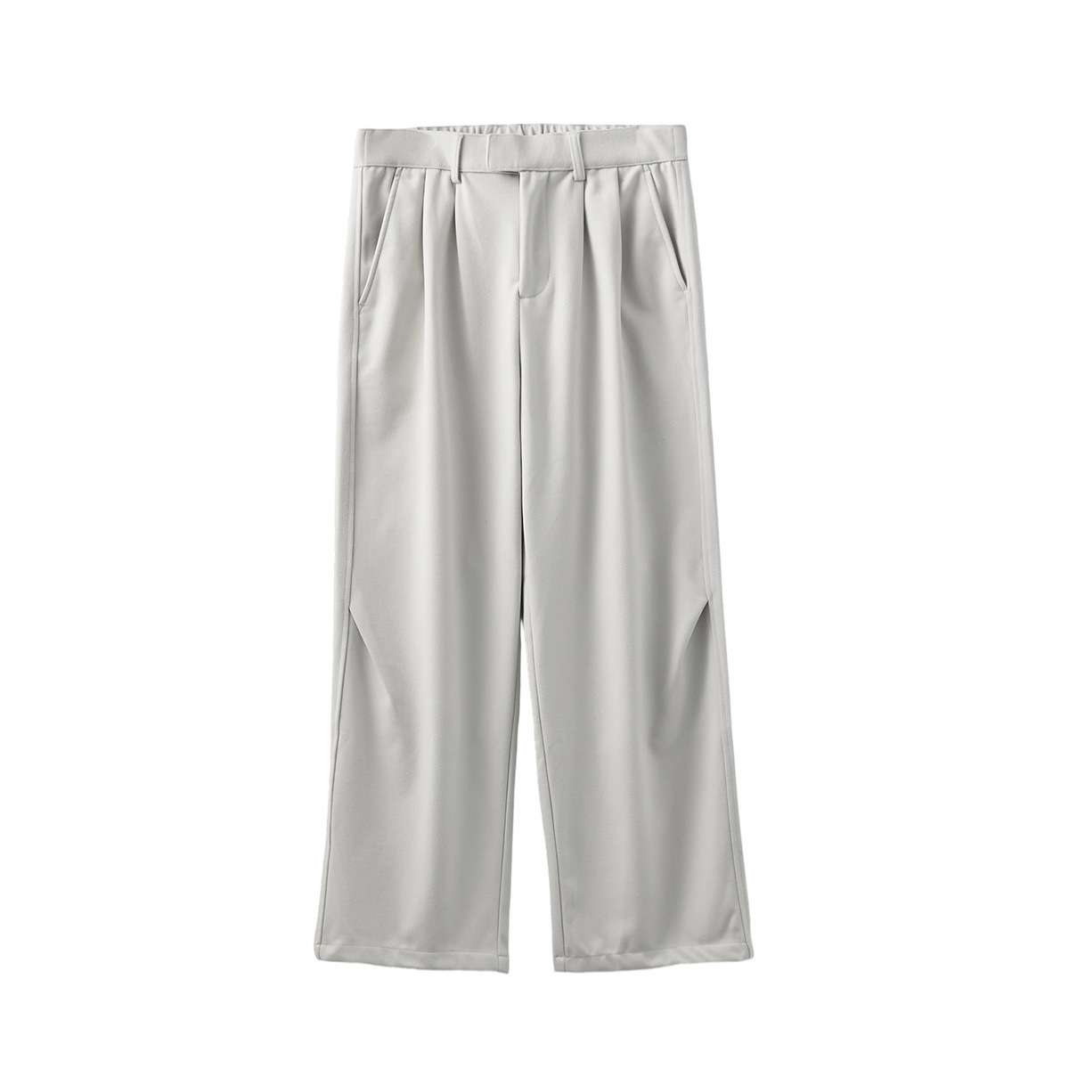 남성복 캐주얼 바지 가을과 겨울에 딱 떨어지는 루즈한 주름 없는 모직 바지