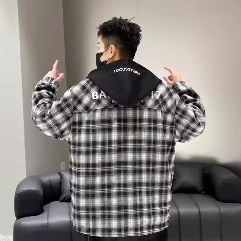 카디건 양면 체크 아우터