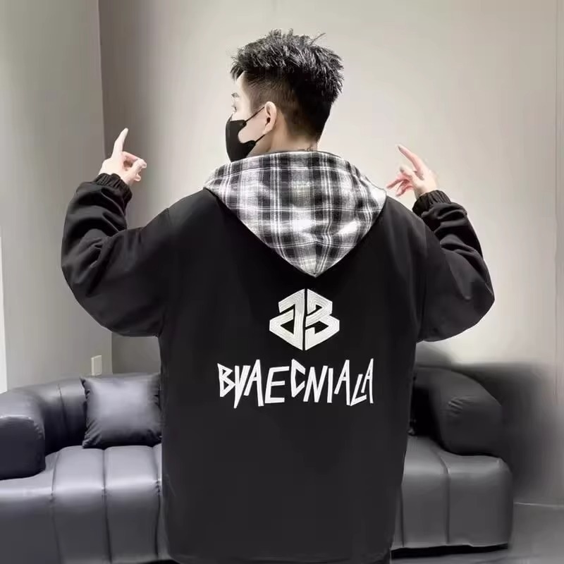 카디건 양면 체크 아우터