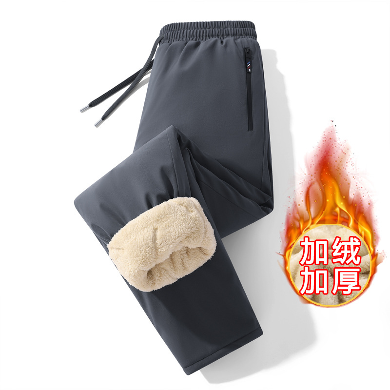 양털 두툼한 남성 면바지 캐주얼 후드바지 남성