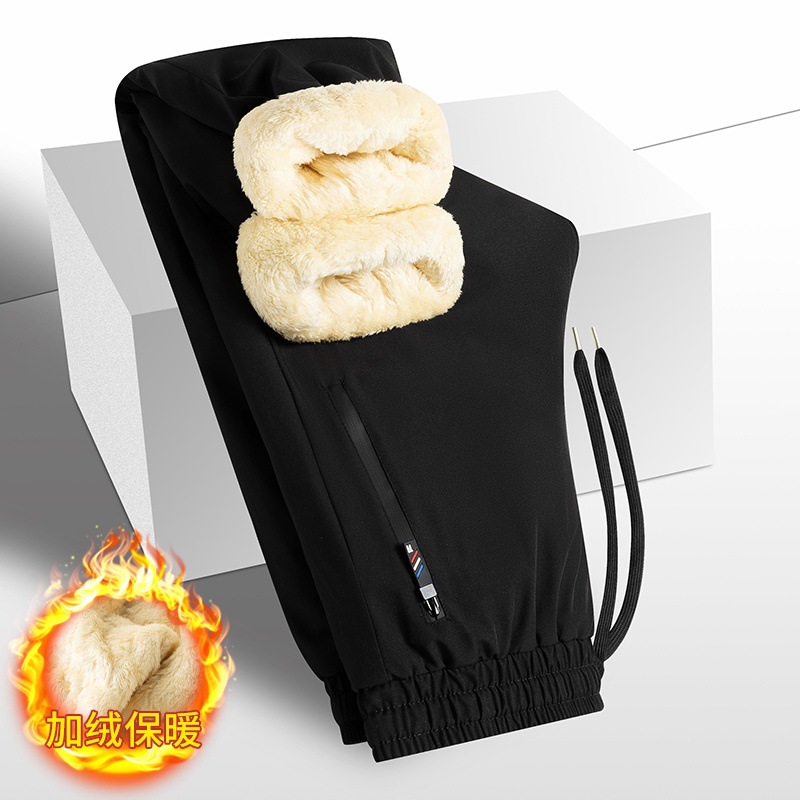 양털 두툼한 남성 면바지 캐주얼 후드바지 남성