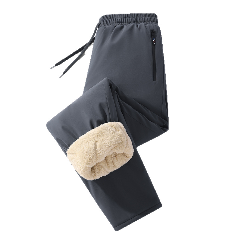 양털 두툼한 남성 면바지 캐주얼 후드바지 남성