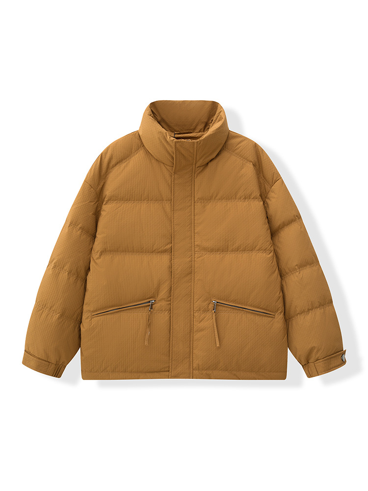 가을 겨울 남성복 칼라빵복 커플 패딩점퍼 캐주얼 보온 흰색 오리털로 심플한 방한