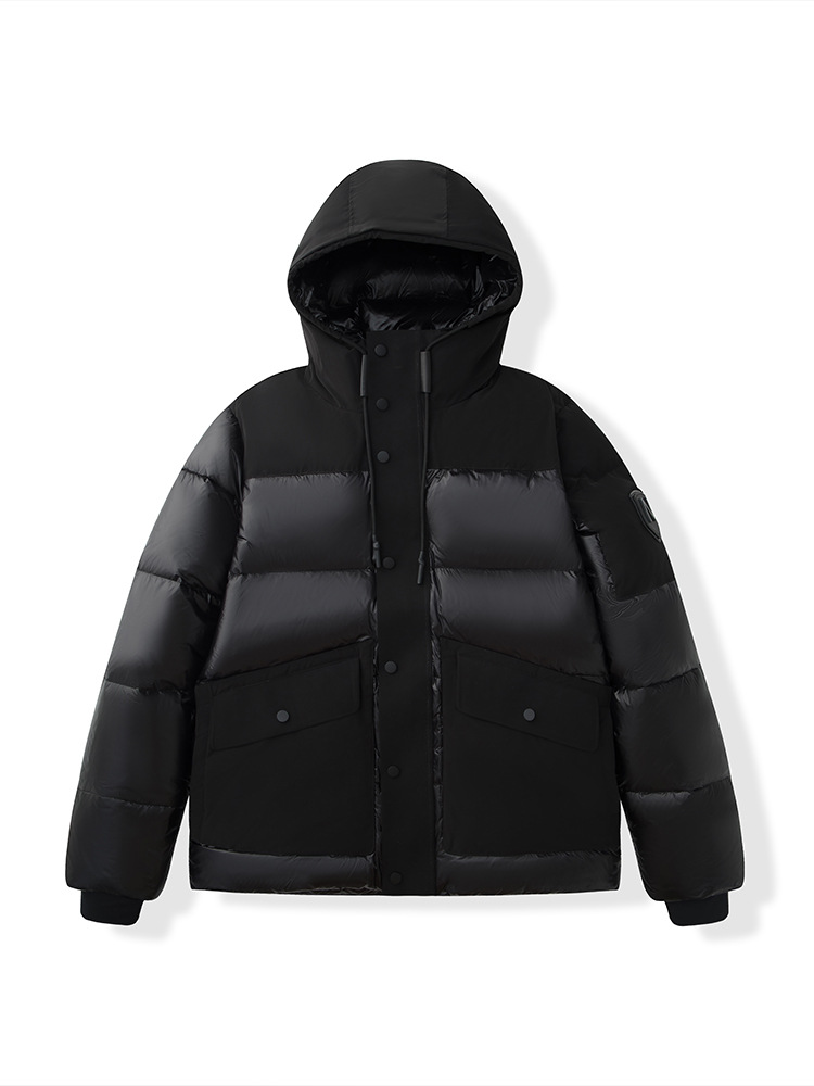 가을 겨울 신상 후드 다운 점퍼 짧은 기장의 남성 비즈니스 다운 점퍼에 두꺼운 점퍼 겨울 따뜻하게 심플합니다