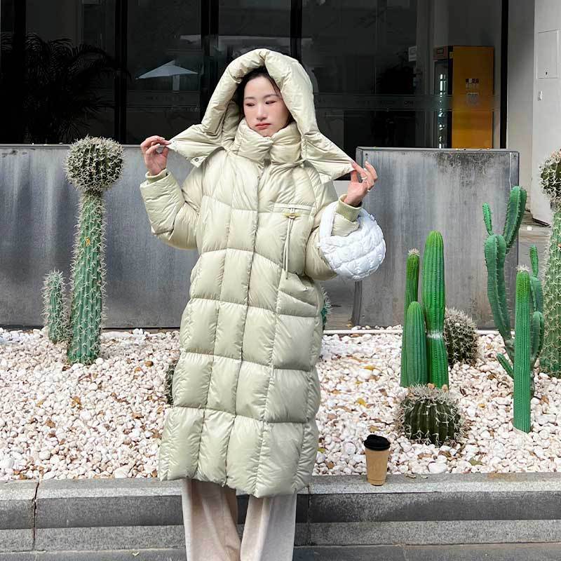 고급감 초경량 퍼프 구름 패딩 여성 미들 롱 겨울 신상 90 화이트 오리털 도톰한 점퍼