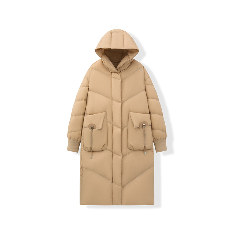 가을겨울 패딩 점퍼 후드 퍼프 화이트 오리털 빵점퍼 가벼운 미들 롱 점퍼