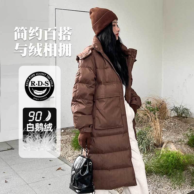 롱 벨벳 기장의 벨벳 90 벨벳 후드 루스한 코트 통근 느낌의 감촉의 여성복