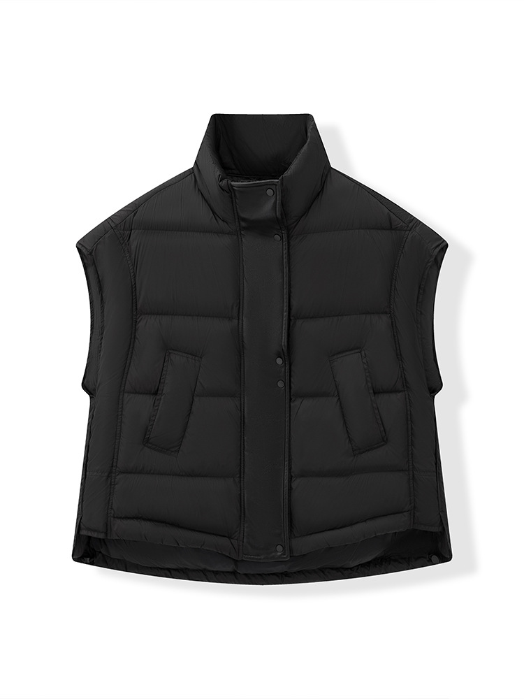 신상 여성용 베스트패딩 재킷 인라인 쇼트 민소매 얇은 이너 가을겨울 라운드넥 다운 인라인