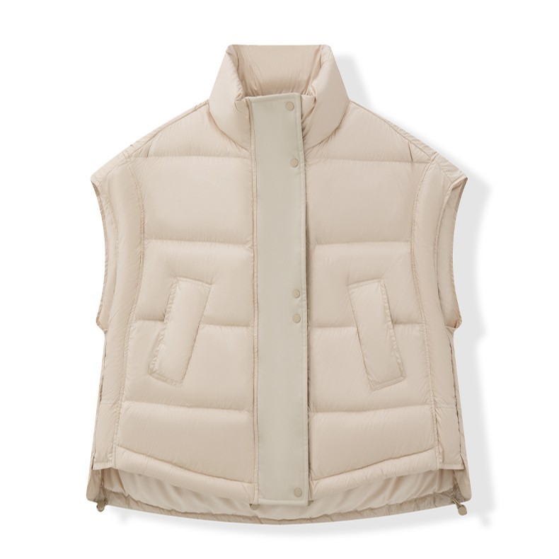 신상 여성용 베스트패딩 재킷 인라인 쇼트 민소매 얇은 이너 가을겨울 라운드넥 다운 인라인