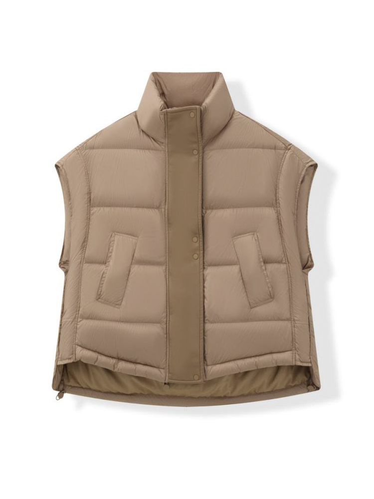 신상 여성용 베스트패딩 재킷 인라인 쇼트 민소매 얇은 이너 가을겨울 라운드넥 다운 인라인