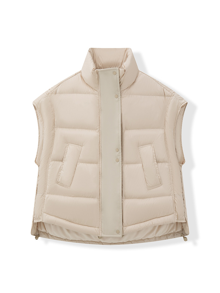 신상 여성용 베스트패딩 재킷 인라인 쇼트 민소매 얇은 이너 가을겨울 라운드넥 다운 인라인