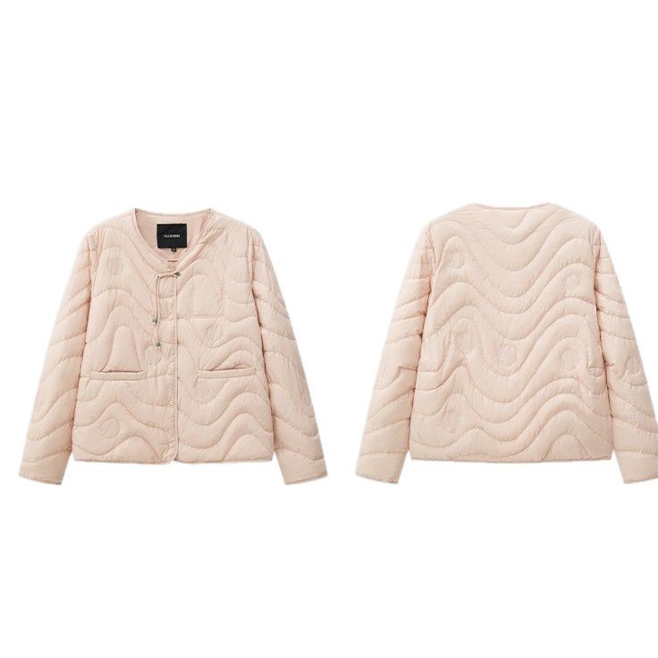 얇은 구스다운 여성복 가을 겨울 신상품 신중국식 외투 패턴 퀼팅 인텐더 계열 크루넥 다운