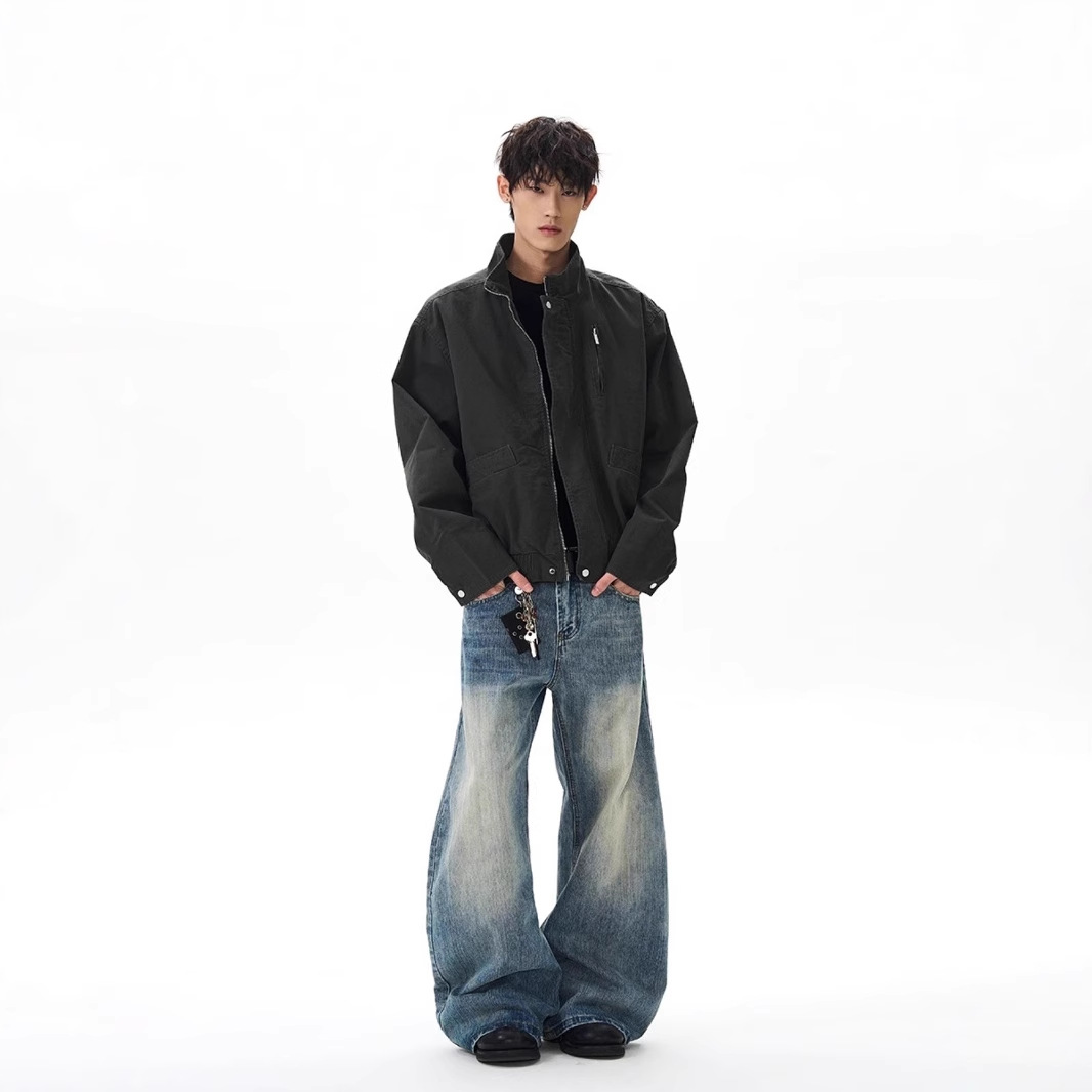 빈티지한 캔버스 차이나 에어재킷 남녀 워크 재킷