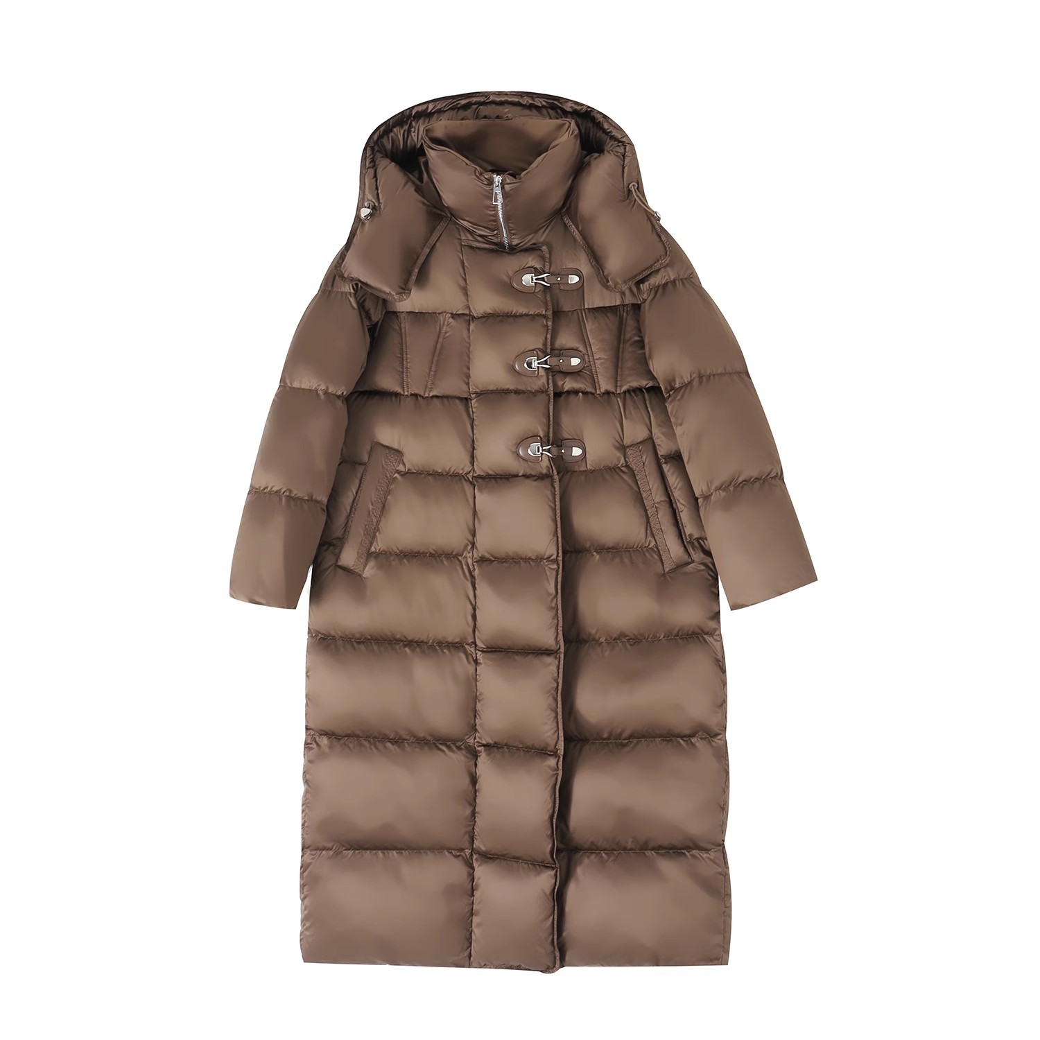 롱 기장의 화이트 오리털 패딩 여성 고급감 도톰한 루즈핏 살 커버 라지 사이즈 무릎 위로 내려오는 점퍼