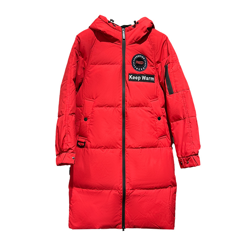 겨울 패딩 신상 기장 구스다운으로 도톰한 한판 트렌디한 여성 캐주얼 아우터입니다