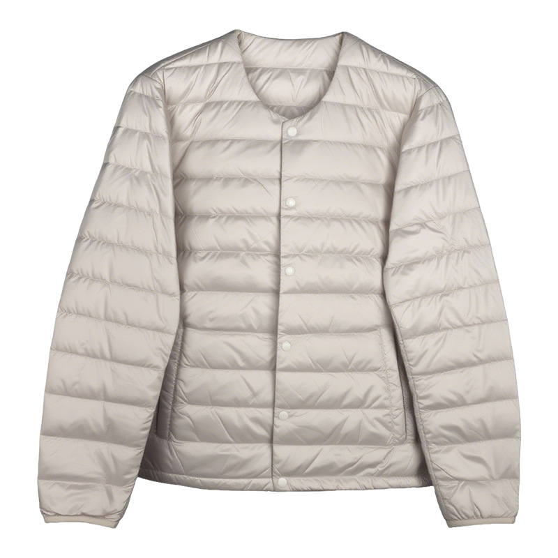 신상 얇은 경량 패딩 가을겨울 여성 짧은 라운드 칼라 얇은 트렌드 오리털 속관 슬림 안에 이너 점퍼