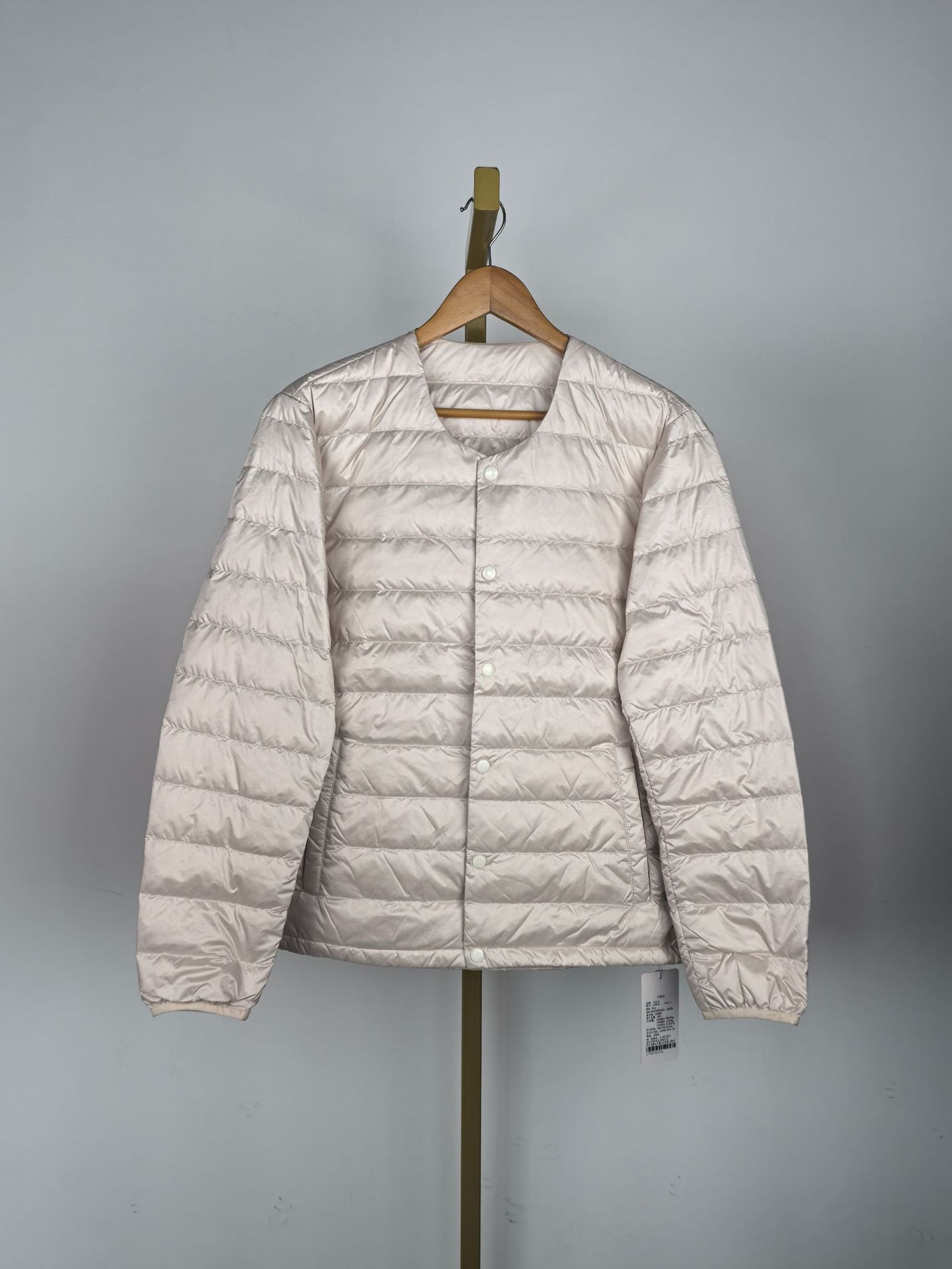 신상 얇은 경량 패딩 가을겨울 여성 짧은 라운드 칼라 얇은 트렌드 오리털 속관 슬림 안에 이너 점퍼