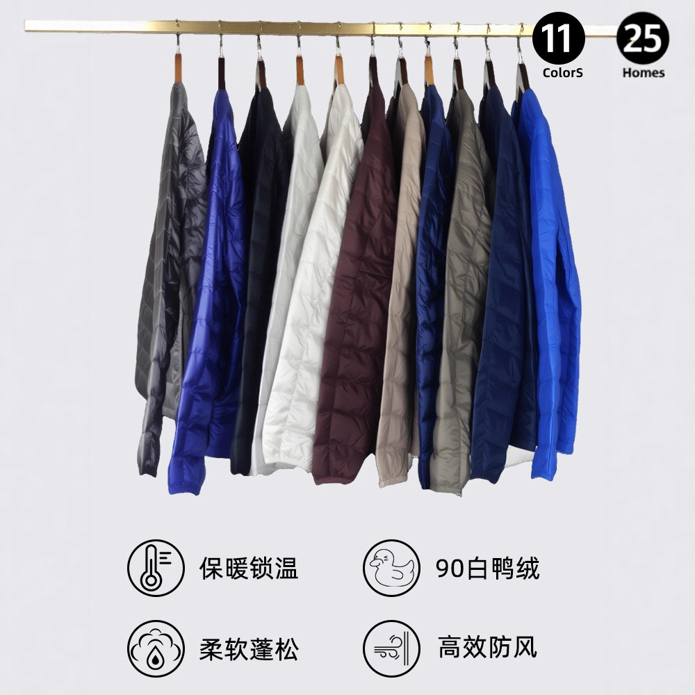 신상 얇은 경량 패딩 가을겨울 여성 짧은 라운드 칼라 얇은 트렌드 오리털 속관 슬림 안에 이너 점퍼