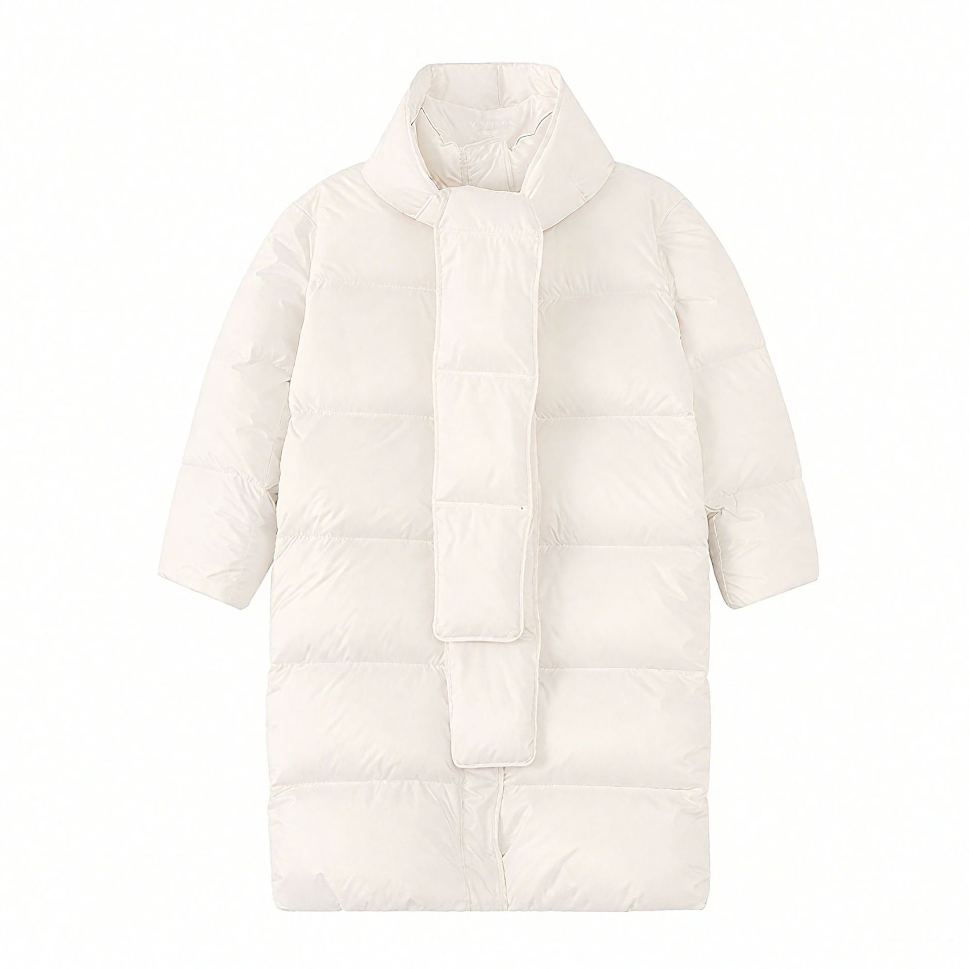 신상 겨울 플러스 롱 슬림핏 후드 머플러 탈부착 후드 하이엔드 슬림핏 다운 점퍼입니다