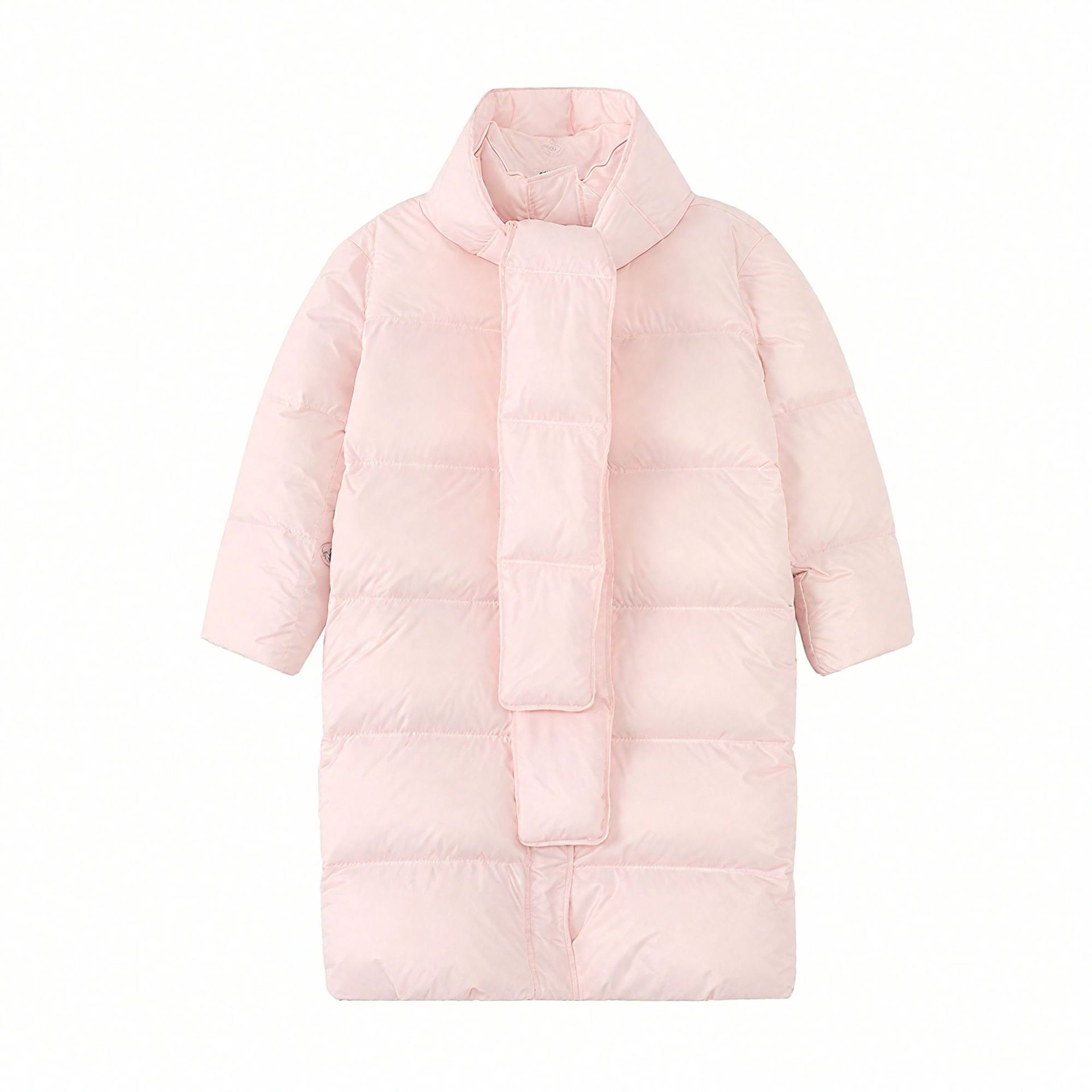 신상 겨울 플러스 롱 슬림핏 후드 머플러 탈부착 후드 하이엔드 슬림핏 다운 점퍼입니다