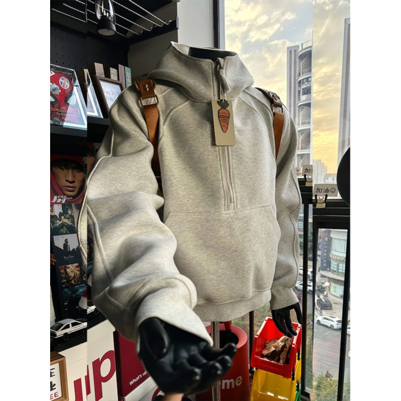 차이나 칼라 스웨터 남성용 점퍼 후드티