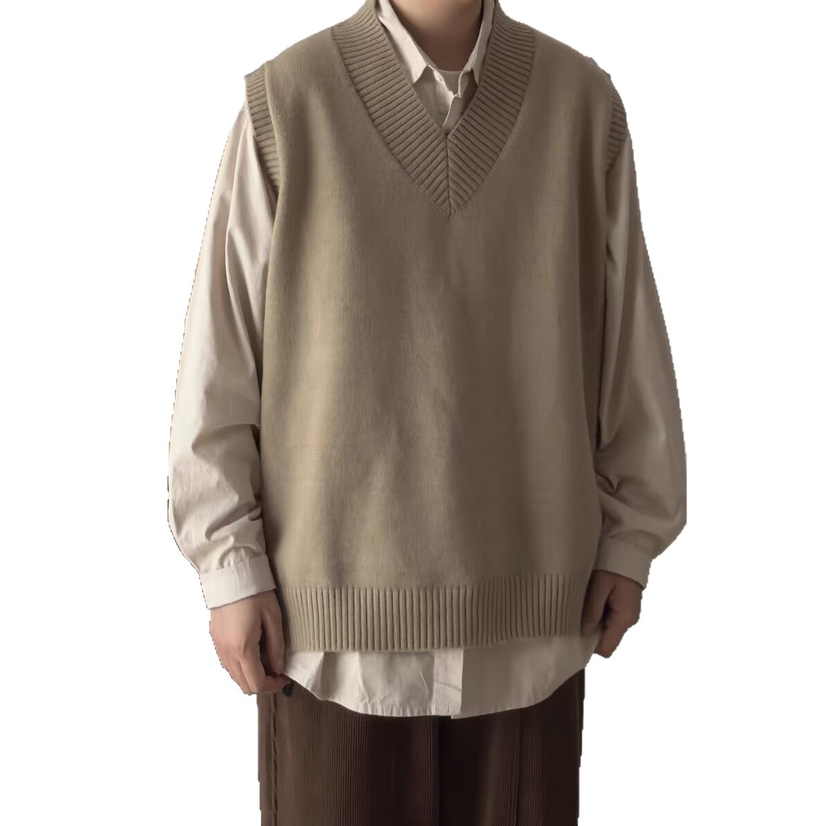 브이넥 베스트 니트 니트 남성 민소매 조끼