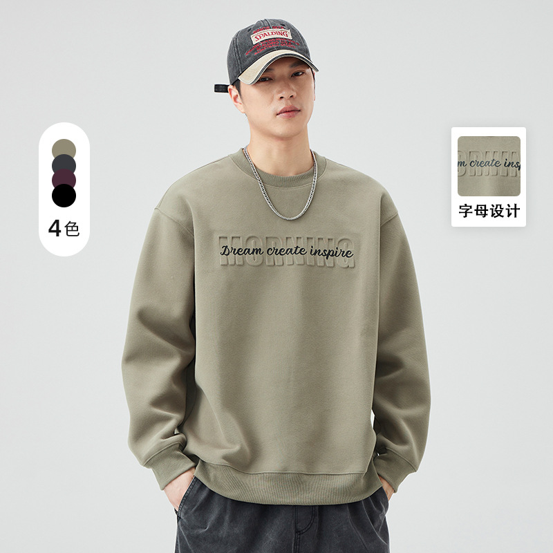 남성복 가을 신상 일본계 빈티지 프린트 라운드 맨투맨 남성패션 캐주얼 탑