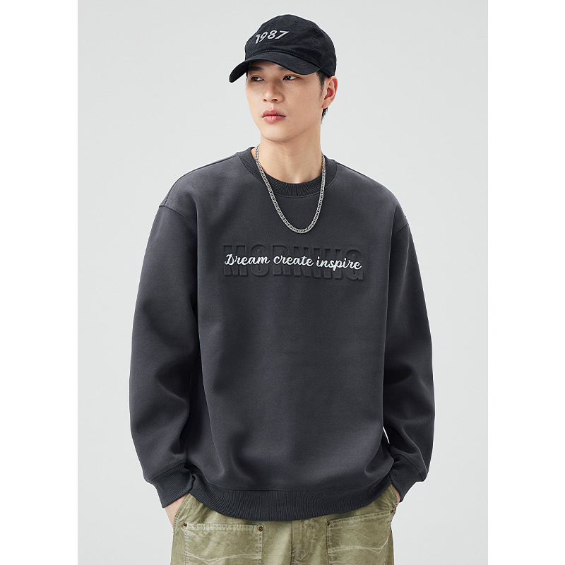 남성복 가을 신상 일본계 빈티지 프린트 라운드 맨투맨 남성패션 캐주얼 탑