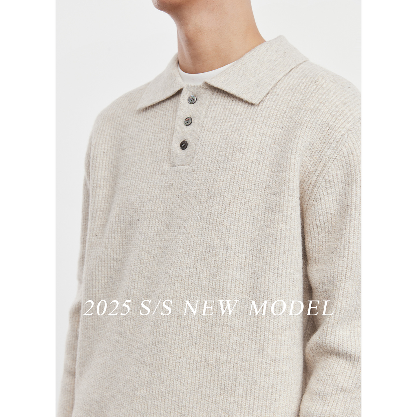 빈티지 솔리드 폴로넥 니트 남성 가을 루스 핏 풀오버 니트