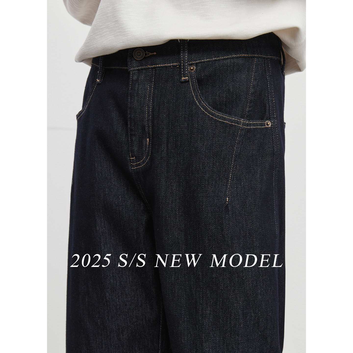 500g 무게감 아메리칸 레트로 진 남자 가을 워싱 스타일 베이직 통팬츠입니다